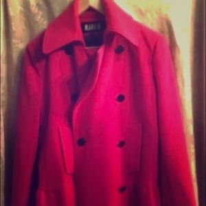 Marvin Richards Red Wool Pea Coat